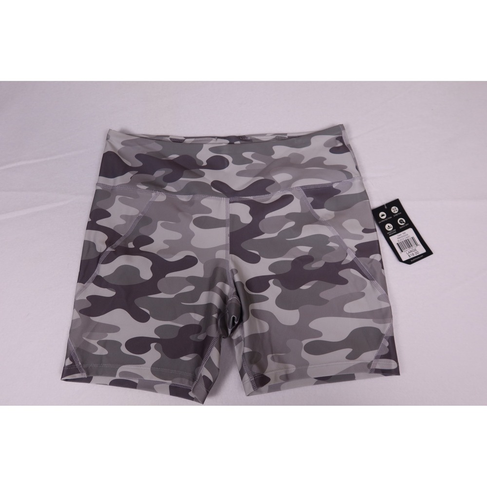 Reel Legends Womens Grey Black Camo Performance Shorts UV Protection RBMS20008 L